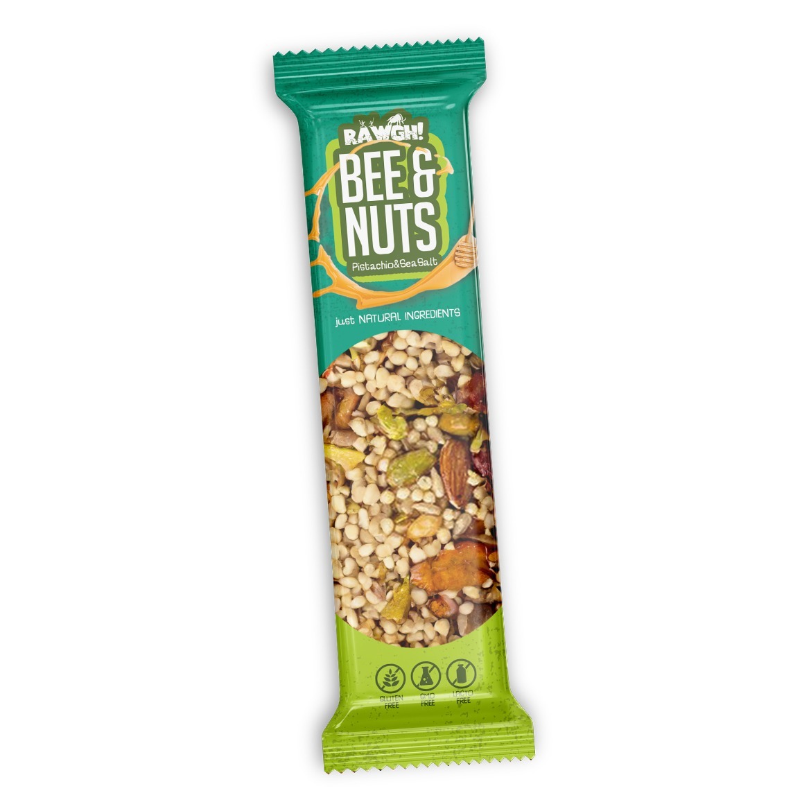 RawGH Bee&Nuts Bar Pistácia a morská soľ, 40 g