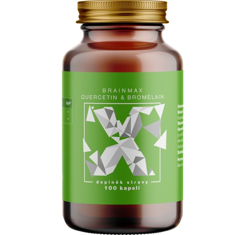 BrainMax Quercetin & Bromelain, Kvercetín a Bromelaín, 100 kapsúl