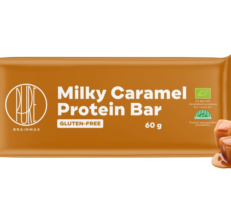 BrainMax Pure Milky Caramel Protein Bar, BIO, 60 g