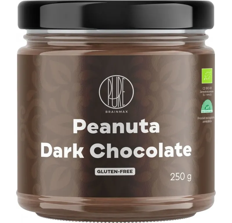 BrainMax Pure Peanuta, Arašidový krém s horkou čokoládou, 250 g