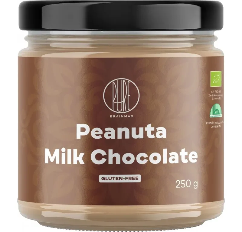 BrainMax Pure Peanuta, Arašidový krém s mliečnou čokoládou, 250 g