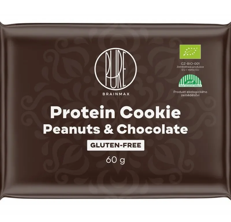 BrainMax Pure Protein Cookie, Arašidy & Čokoláda, BIO, 60 g
