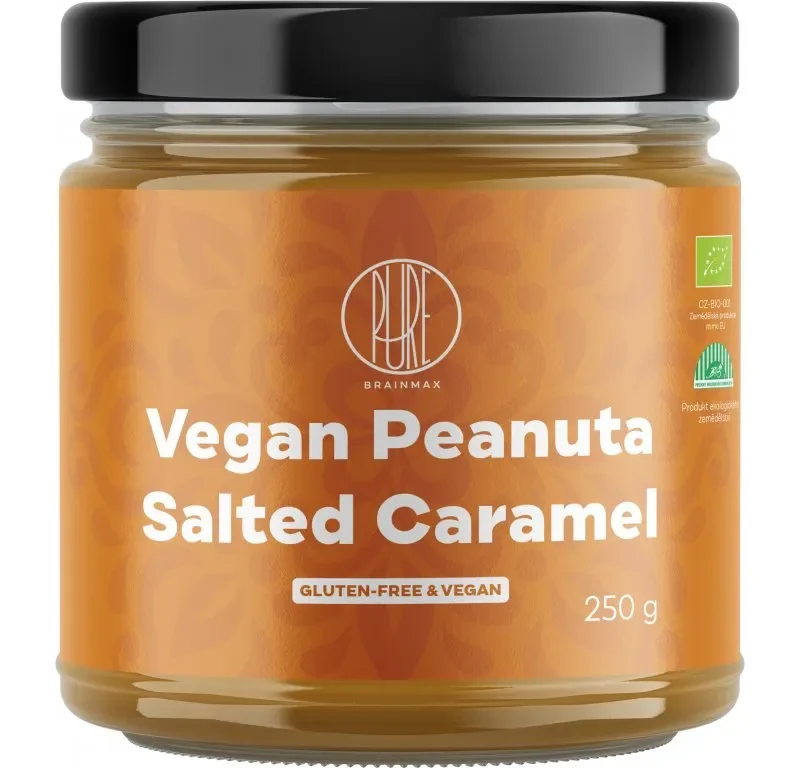 BrainMax Pure Vegan Peanuta, Arašidový krém so slaným karamelom, 250g