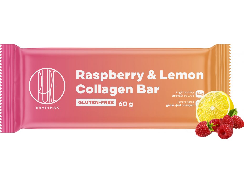 Raspberry & Lemon Collagen Bar, Kolagénová tyčinka, 60 g