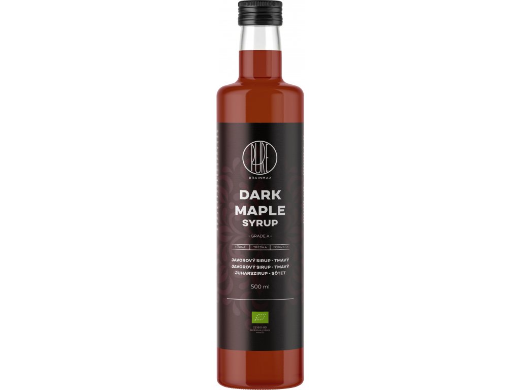 BrainMax Pure Dark Maple Syrup, Javorový sirup Grade A, tmavý, BIO, 500ml