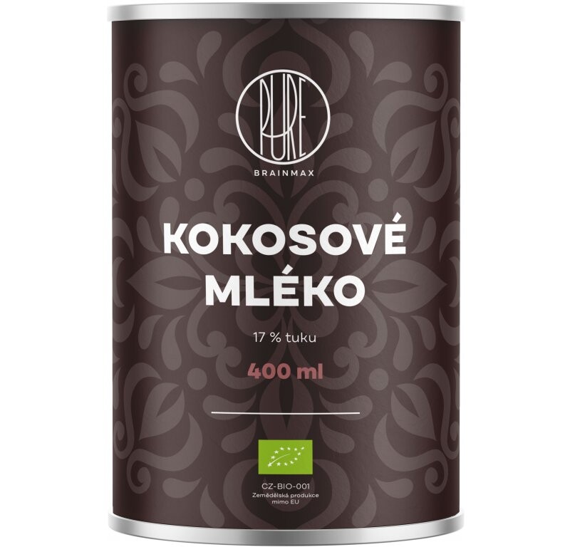 BrainMax Pure Organic Kokosové mlieko 17% tuku, BIO, 400 ml