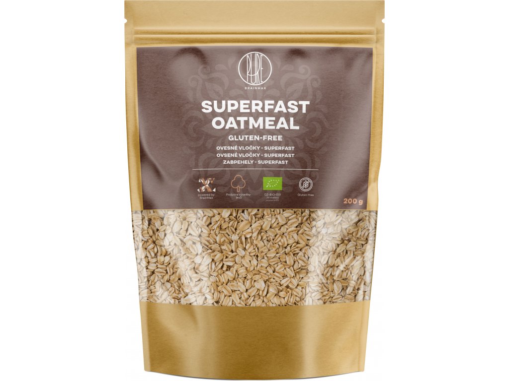 BrainMax Pure Superfast Ovesné Vločky, bezlepkové BIO, 200g