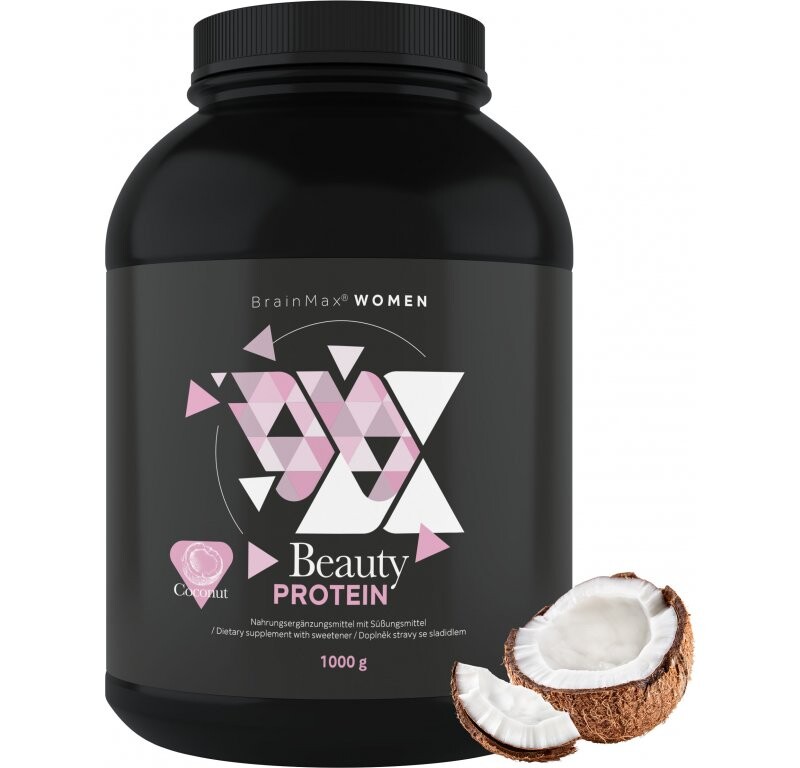BrainMax Women Beauty Protein, protein pre ženy s kolagénom, keratínom a vitamínmi, 1000 g