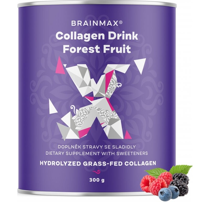 BrainMax Collagen Drink, kolagén nápoj, lesné ovocie 300 g