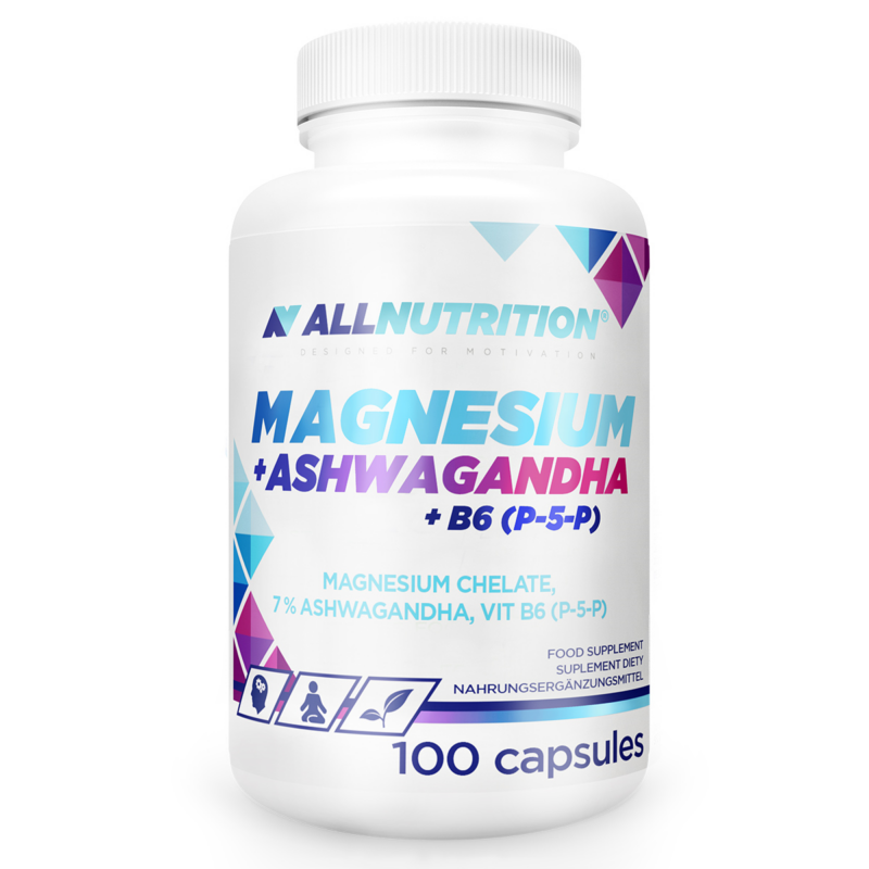 ALLNUTRITION Magnesium + Ashwagandha + B6, 100 kapsúl