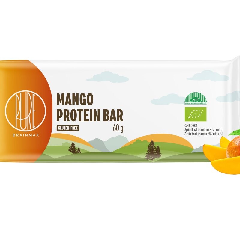 BrainMax Pure Protein Bar, Proteínová tyčinka, Mango, BIO, 60 g