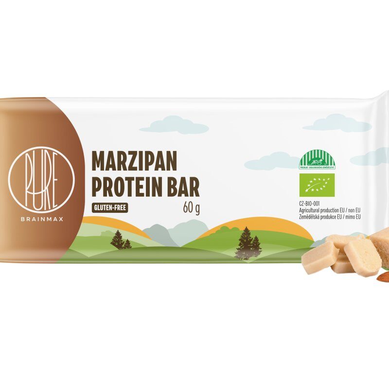BrainMax Pure Protein Bar, Proteinová tyčinka, Marcipán, BIO, 60 g