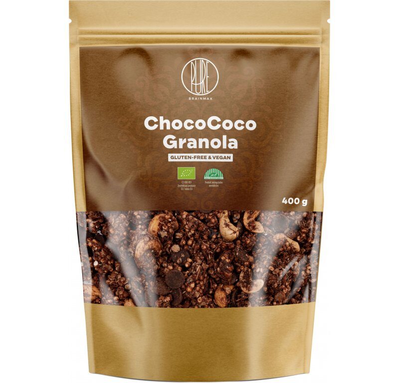 BrainMax Pure ChocoCoco Granola, Čokoláda a Kokos, 400 g