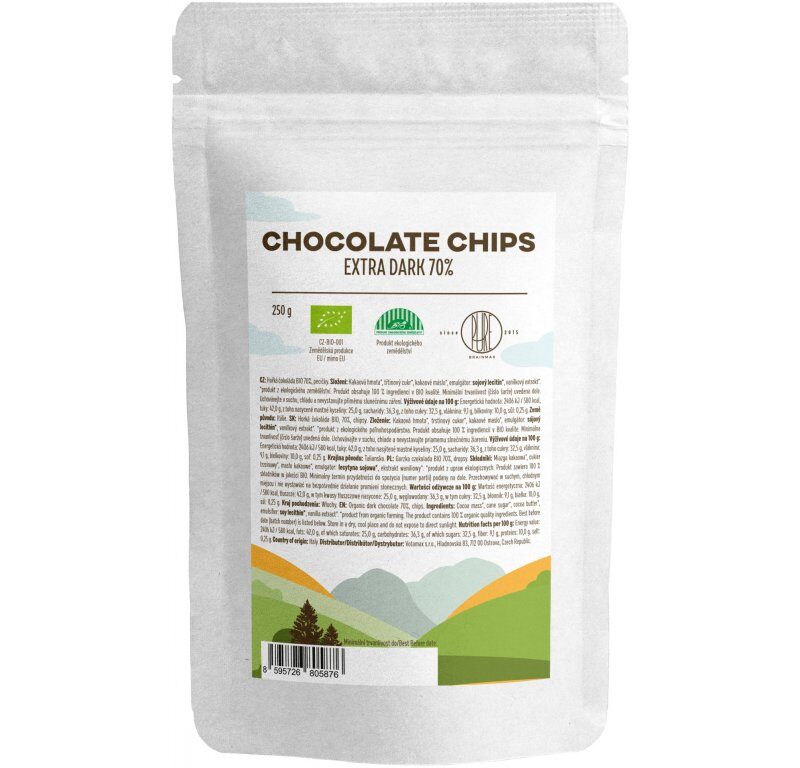 BrainMax Pure Dark Chocolate Chips, 250 g