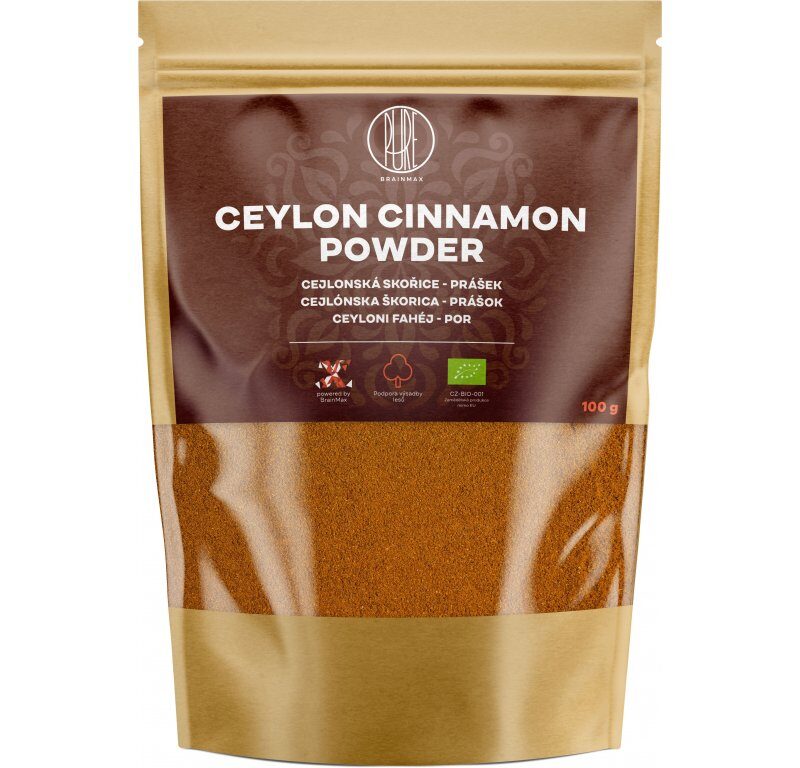BrainMax Pure Škorica Cejlónska BIO mletá, 100 g